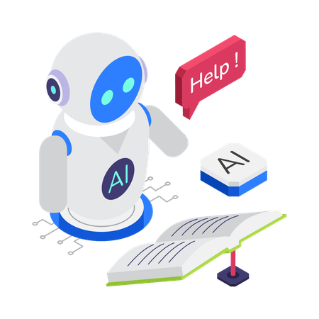 Lernender Roboter-Bot  Illustration