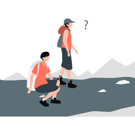 Les alpinistes ne savent pas où aller ensuite  Illustration