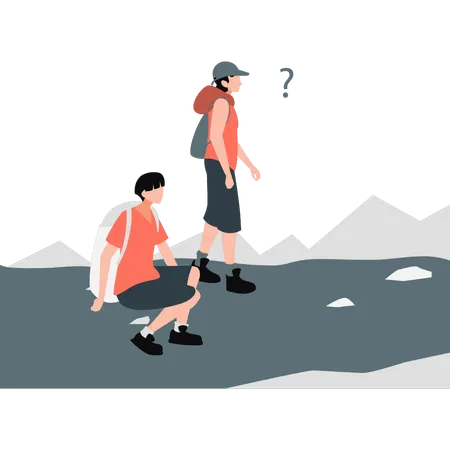 Les alpinistes ne savent pas où aller ensuite  Illustration