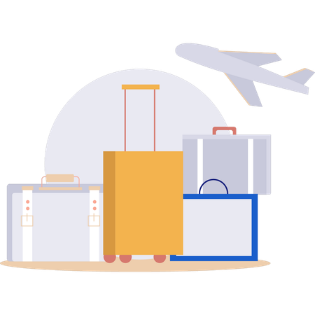 Les bagages sont prêts pour le voyage d'affaires  Illustration