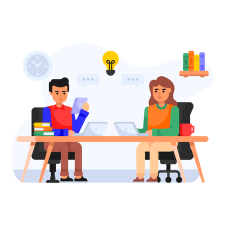 Les collaborateurs partagent leurs connaissances  Illustration