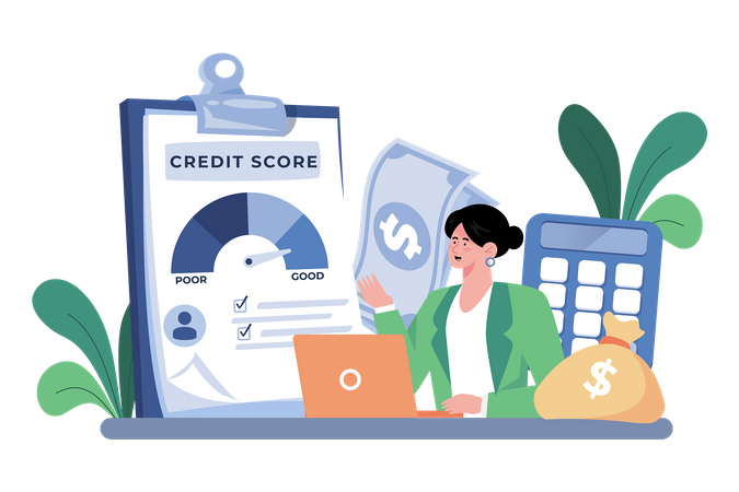Les cotes de crédit déterminent la solvabilité des emprunteurs auprès des prêteurs  Illustration