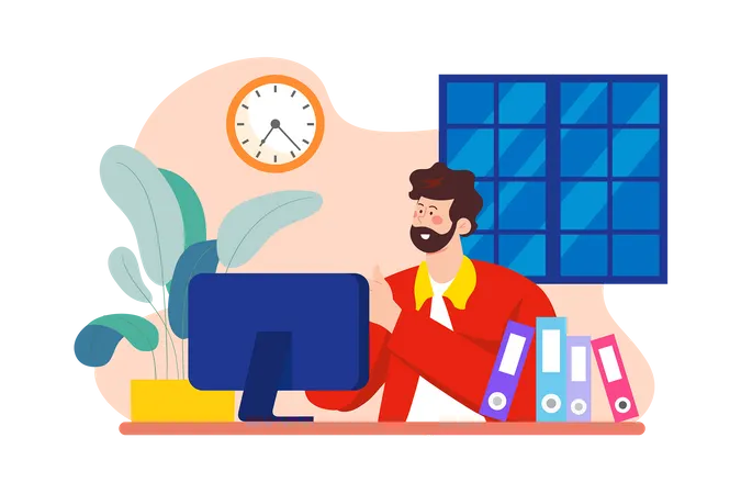 Les demandeurs d'emploi commencent à travailler dans l'entreprise  Illustration