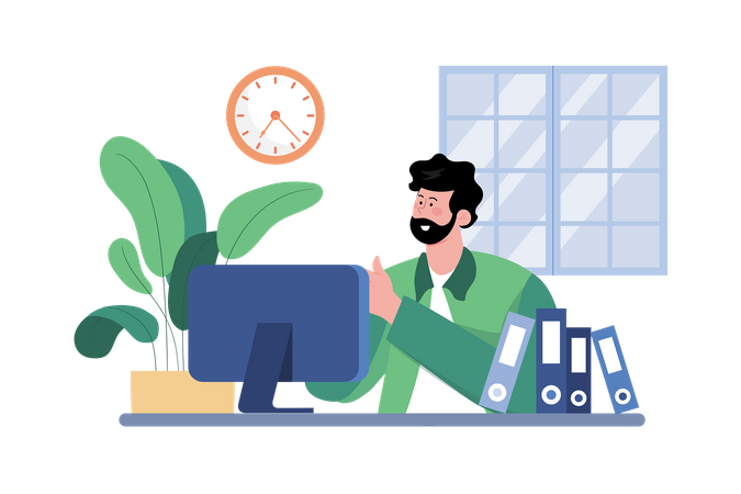 Les demandeurs d'emploi commencent à travailler dans l'entreprise  Illustration