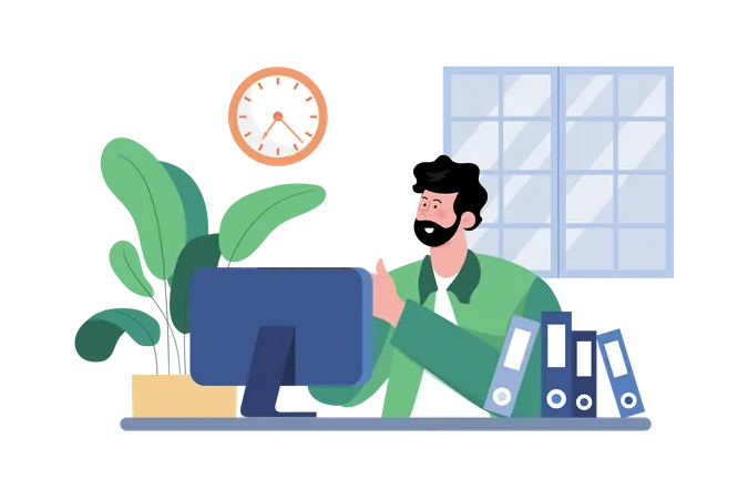 Les demandeurs d'emploi commencent à travailler dans l'entreprise  Illustration