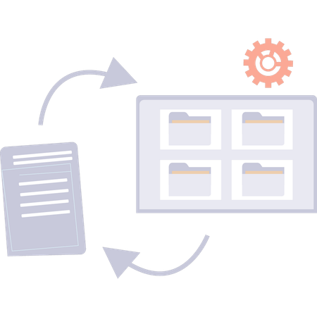 Les données du document sont partagées dans des dossiers  Illustration