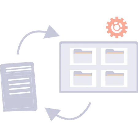 Les données du document sont partagées dans des dossiers  Illustration