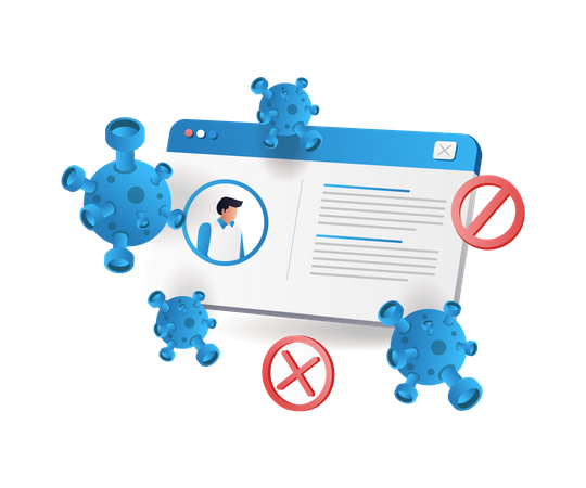 Les données personnelles du compte ont été attaquées par un virus  Illustration