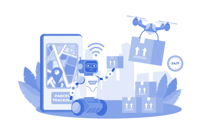 Des drones basés sur l'IA assurent la surveillance et la livraison  Illustration