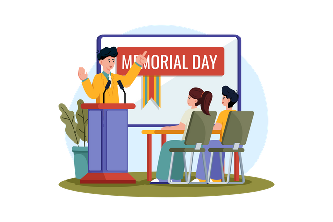 Les écoles organisent des assemblées et des activités pour sensibiliser les élèves à l'importance du Memorial Day  Illustration