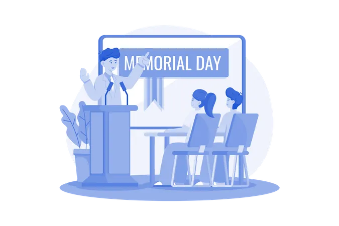 Les écoles organisent des assemblées et des activités pour sensibiliser les élèves à l'importance du Memorial Day  Illustration