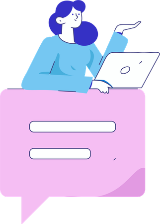 Les employés discutent par vidéo  Illustration