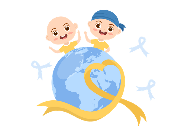 Les enfants célèbrent la Journée internationale contre le cancer  Illustration