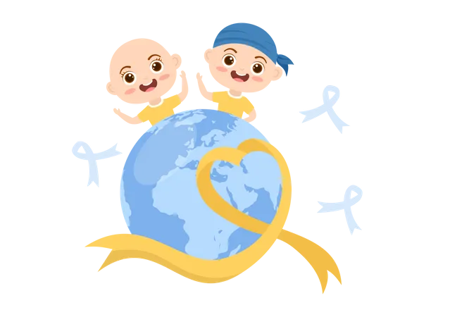Les enfants célèbrent la Journée internationale contre le cancer  Illustration