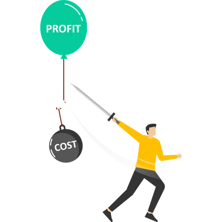 Les entrepreneurs brandissent l’épée pour réduire les lourdes charges de coûts et laisser courir les bénéfices  Illustration