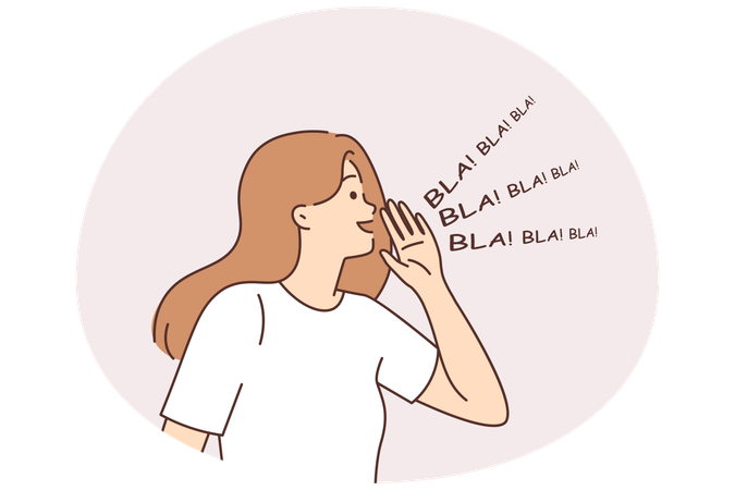 Les femmes parlent trop avec la parole  Illustration