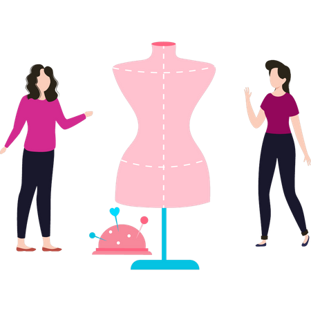 Les filles conçoivent des vêtements  Illustration