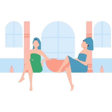 Les filles font du spa  Illustration