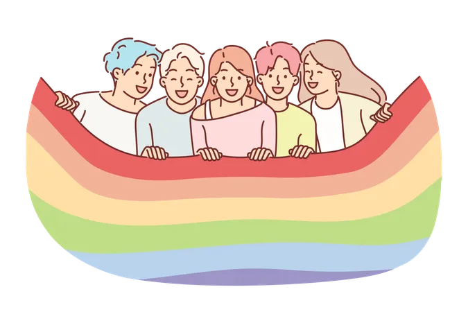 Les filles symbolisent les LGBT  Illustration