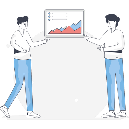 Les garçons font des analyses de données  Illustration