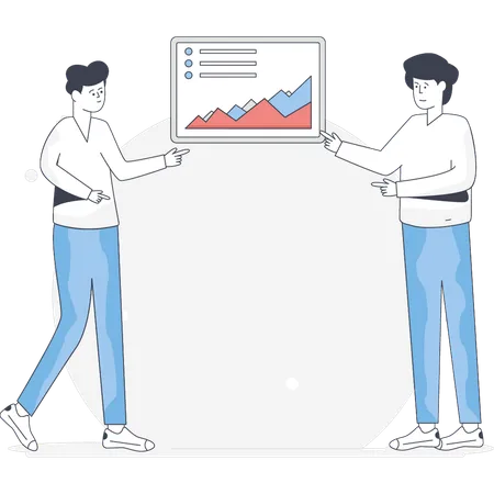 Les garçons font des analyses de données  Illustration