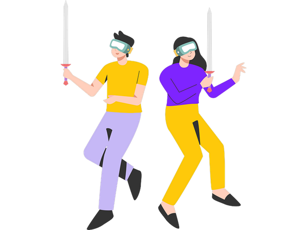 Les gens apprécient les jeux VR  Illustration