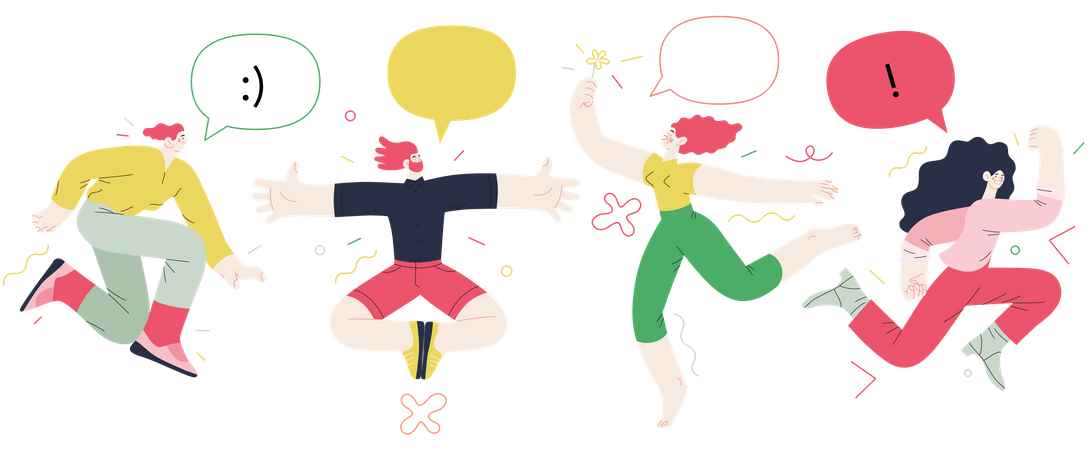 Les gens dansent dans leur  Illustration