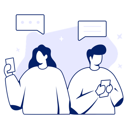 Les gens discutent au téléphone  Illustration