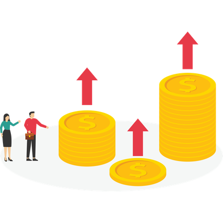 Les gens regardent l'inflation augmenter  Illustration