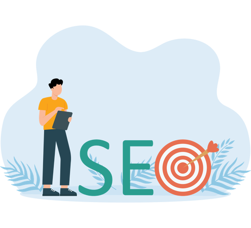 Les gens parlent de la cible SEO  Illustration