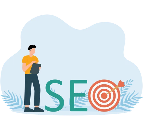 Les gens parlent de la cible SEO  Illustration