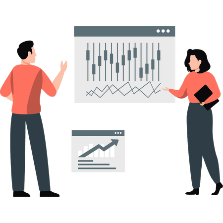 Les gens parlent de trading en bourse  Illustration