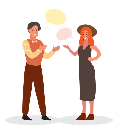 Homme et femme parlant  Illustration