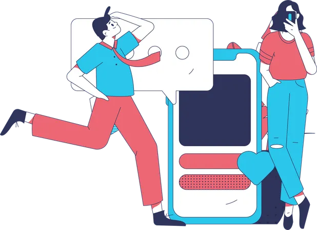 Les gens publient des images sur les réseaux sociaux  Illustration