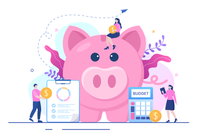 Les gens qui planifient leur budget  Illustration