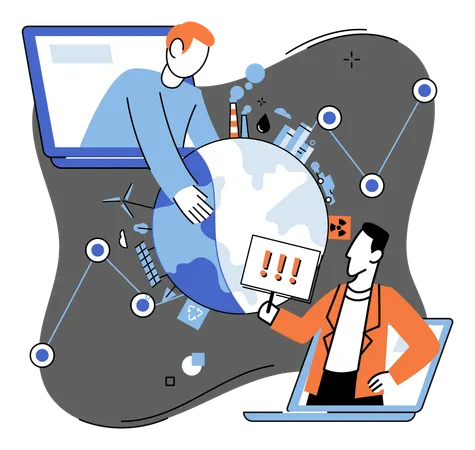 Les gens utilisent la biotechnologie moderne pour préserver l'environnement  Illustration