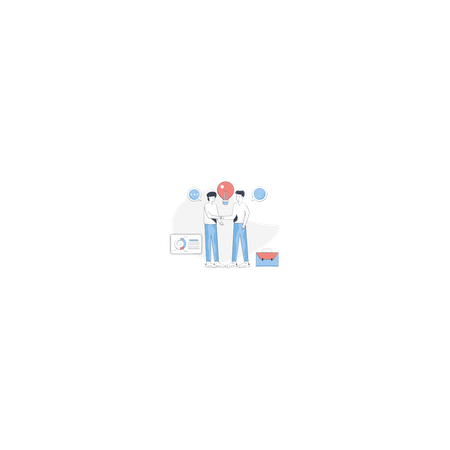 Les gens d'affaires font des affaires  Illustration