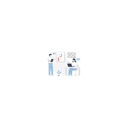 Les gens d'affaires travaillent ensemble  Illustration