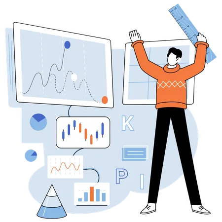 Indicateurs clés. Les statistiques jouent un rôle important dans l'analyse financière professionnelle  Illustration