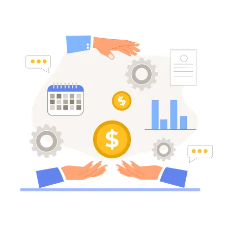 Les investisseurs commerciaux discutent de l’argent de l’entreprise  Illustration