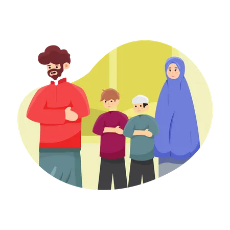 Les musulmans prient ensemble  Illustration