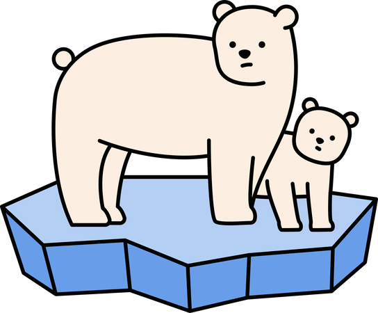 Les ours polaires souffrent de la crise climatique  Illustration