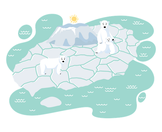 Les ours polaires souffrent de la hausse des températures  Illustration