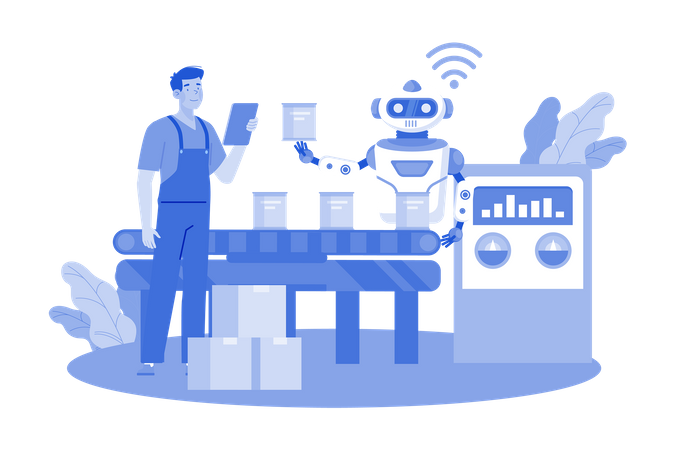 Les robots basés sur l'IA automatisent les processus de fabrication  Illustration