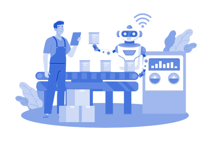 Les robots basés sur l'IA automatisent les processus de fabrication  Illustration