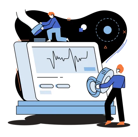 Les scientifiques développent un logiciel de recherche  Illustration