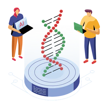 Les scientifiques travaillent sur l'ADN  Illustration