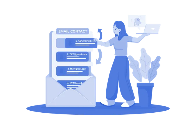 Les utilisateurs créent et gèrent des listes de contacts  Illustration