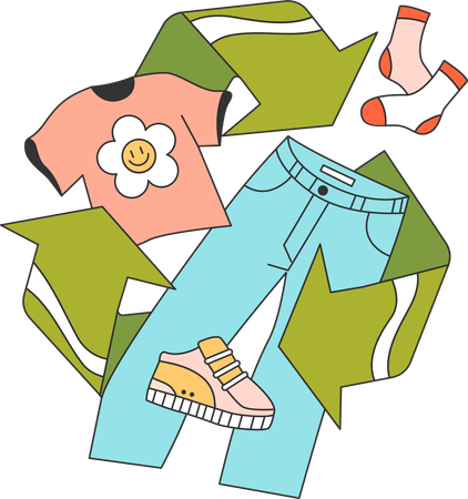 Les vêtements sont recyclés  Illustration