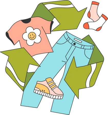 Les vêtements sont recyclés  Illustration